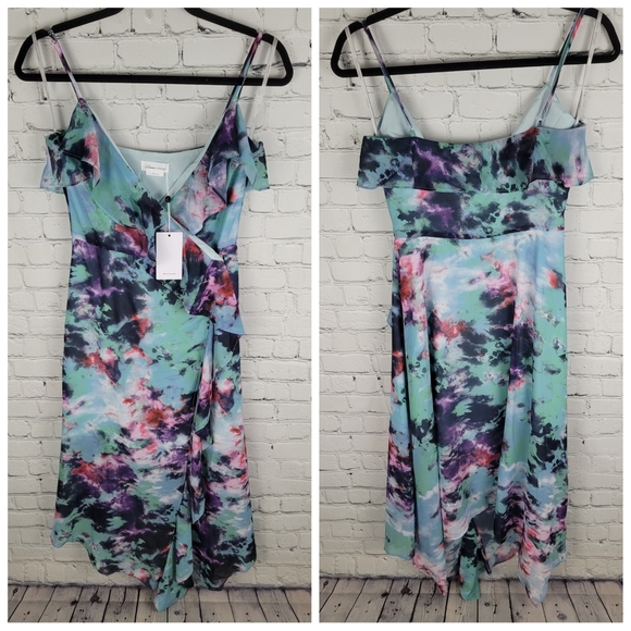 LOVERS + FRIENDS | Haven tye-dye pattern true wrap dress - Picture 1 of 9